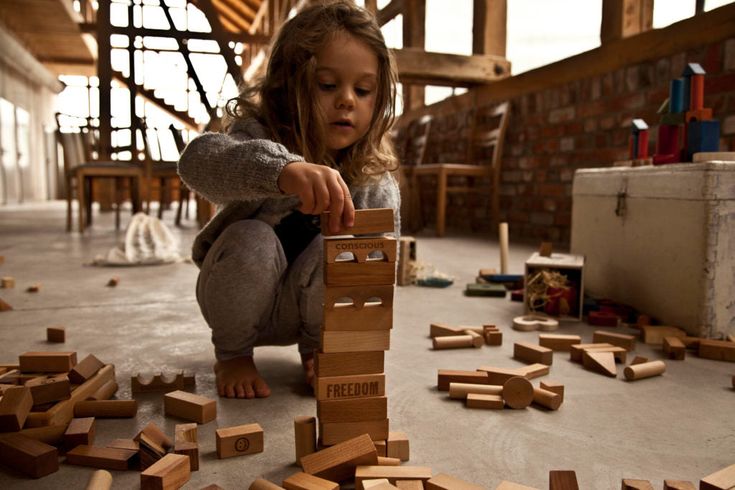 blocs en bois naturel 54 pieces