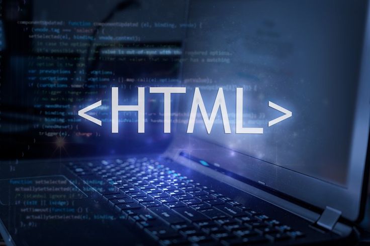 html inscription against laptop and code background learn html programming language computer courses training 1